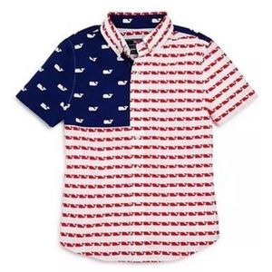 Vineyard Vines American Flag Whale Shirt